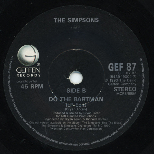 The Simpsons : Do The Bartman (7", Single)