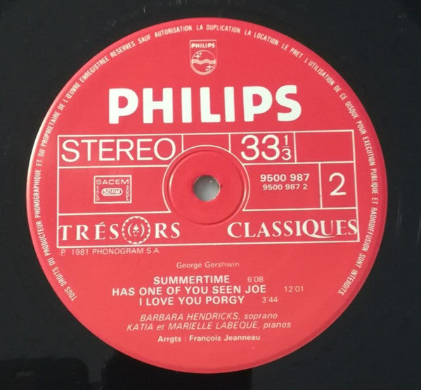 George Gershwin, Barbara Hendricks, Katia Et Marielle Labèque : Barbara Hendricks Chante Gershwin (LP, Album, Gat)