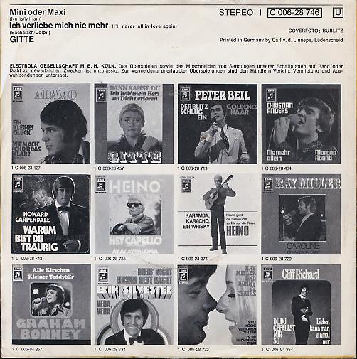 Gitte* : Mini Oder Maxi (7", Single)