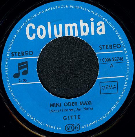 Gitte Hænning : Mini Oder Maxi (7", Single)