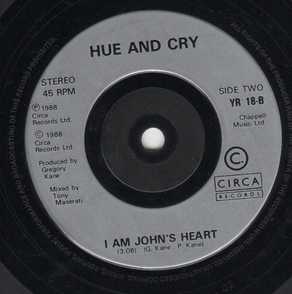 Hue And Cry* : Ordinary Angel (7", Single, Gat)