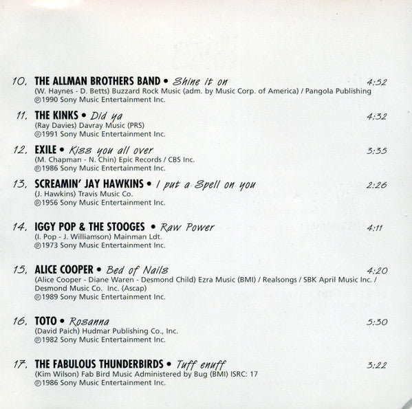 Various : Tuff E Nuff - 17 Classic Rock Songs (CD, Comp, Promo, Smplr)