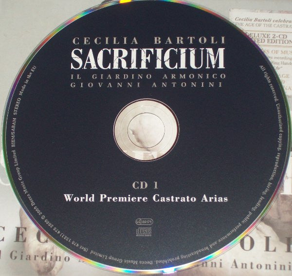 Cecilia Bartoli, Il Giardino Armonico, Giovanni Antonini : Sacrificium (2xCD, Dlx, Ltd)
