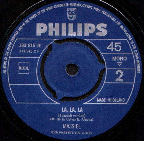 Massiel : He Gives Me Love (La, La, La) (7", Single, Mono)