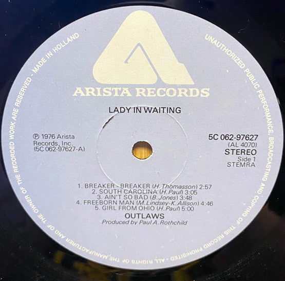 Outlaws : Lady In Waiting (LP, Album, Gat)