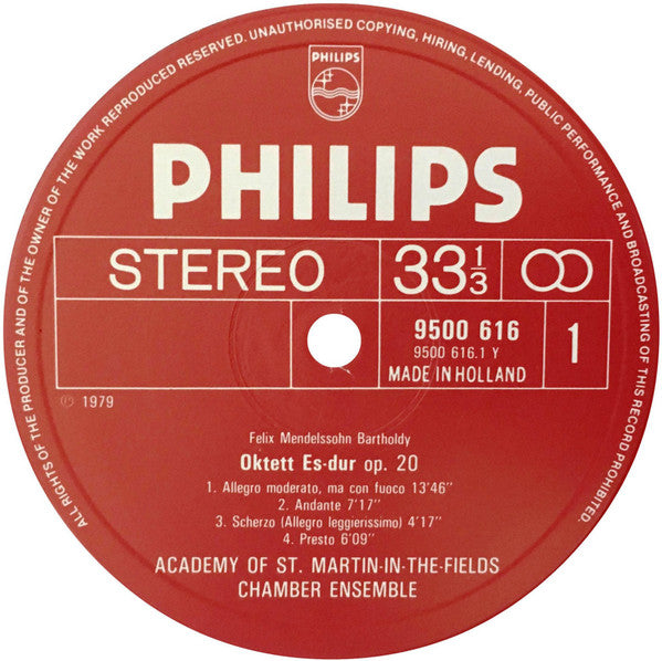 Felix Mendelssohn-Bartholdy, Academy Of St. Martin-in-the-Fields Chamber Ensemble : Octet Op. 20 / String Quintet Op. 87 (LP)