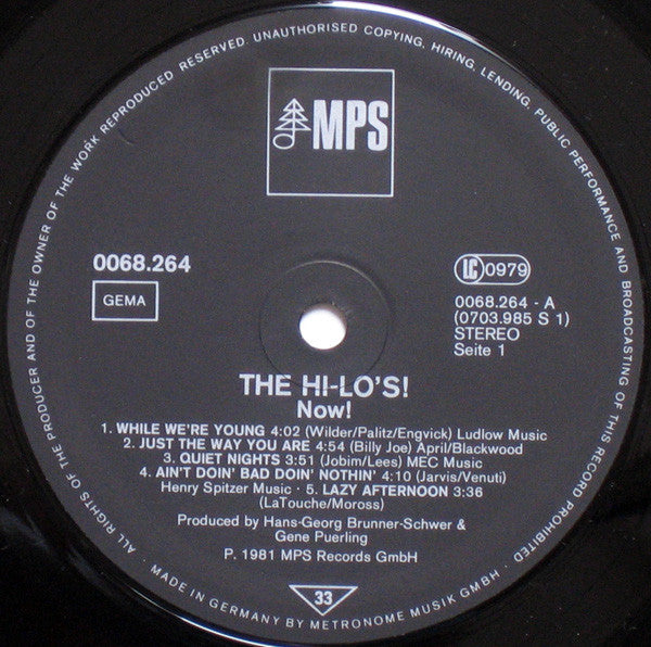 The Hi-Lo's!* : Now! (LP, Album)