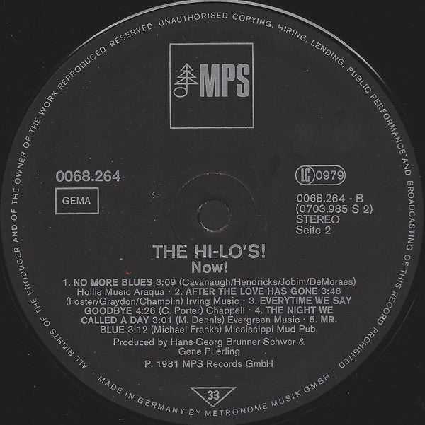 The Hi-Lo's!* : Now! (LP, Album)