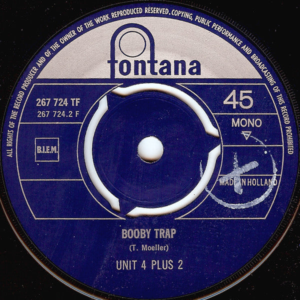 Unit Four Plus Two : Too Fast, Too Slow (7", Single, Mono)