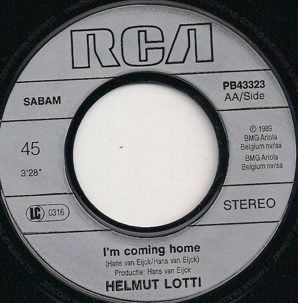 Helmut Lotti : Bij Jou Alleen / I'm Coming Home (7", Single)