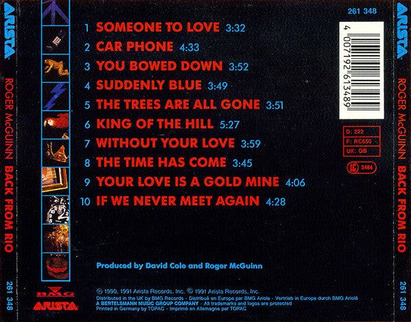 Roger McGuinn : Back From Rio (CD, Album)