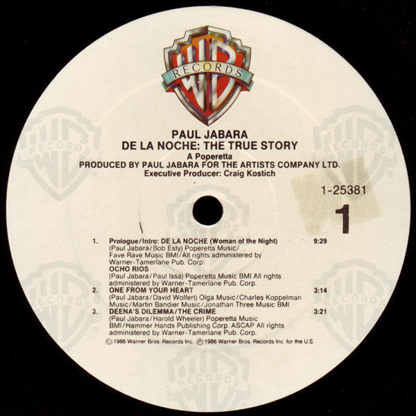 Paul Jabara : De La Noche: The True Story (A Poperetta) (LP, Album)