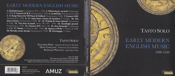 Tasto Solo : Early Modern English Music 1500-1550 (CD, Album)