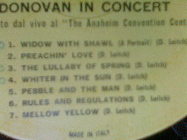 Donovan : Donovan In Concert (LP, Album)