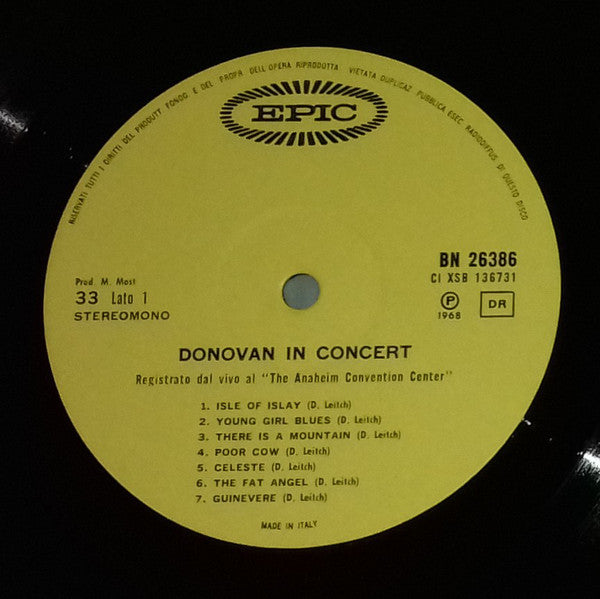 Donovan : Donovan In Concert (LP, Album)