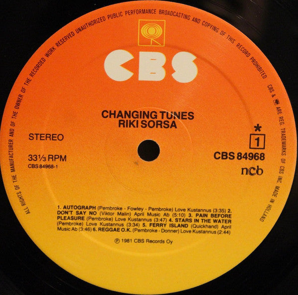 Riki Sorsa : Changing Tunes (LP, Album, RE)
