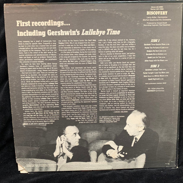 Larry Adler, Morton Gould And His Orchestra : Discovery (LP, Album, RP)