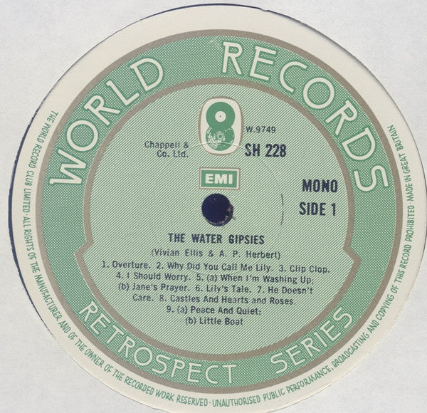 Various : The Water Gipsies / Bless The Bride (LP, Mono)