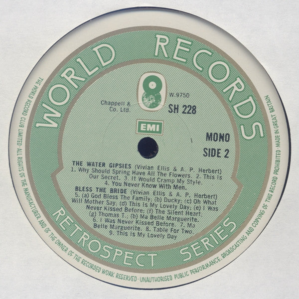 Various : The Water Gipsies / Bless The Bride (LP, Mono)