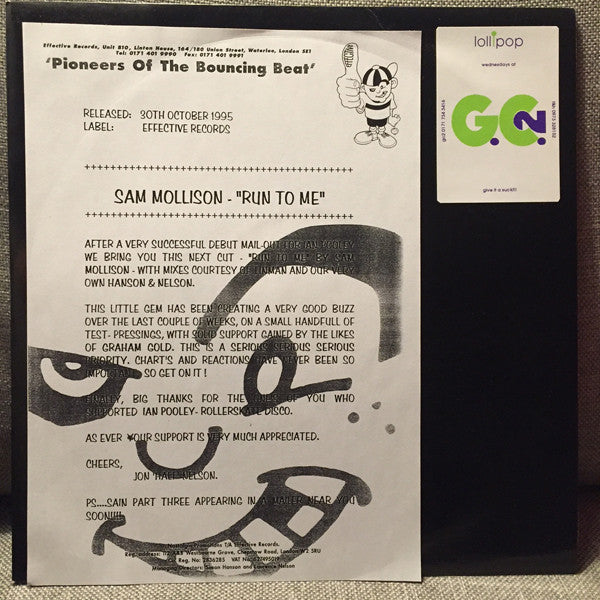 Sam Mollison : Run To Me (12")