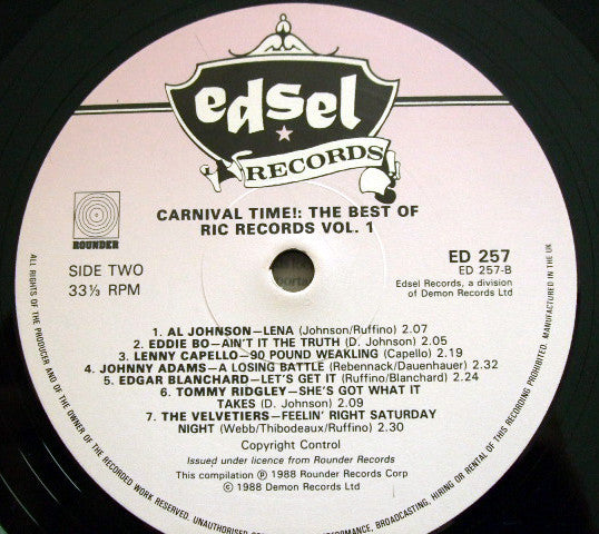 Various : Carnival Time! (The Best Of Ric Records Volume One) (LP, Comp)