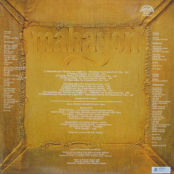 Mahagon : Slunečnice Pro Vincenta Van Gogha (LP, Album)