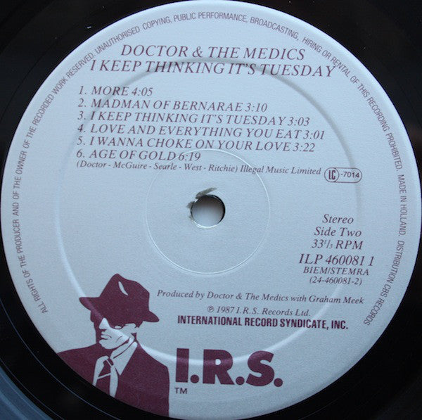 Doctor & The Medics : I Keep Thinking It's Tuesday (LP, Album)