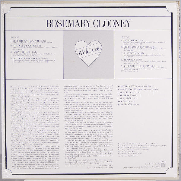 Rosemary Clooney : With Love (LP, Album)