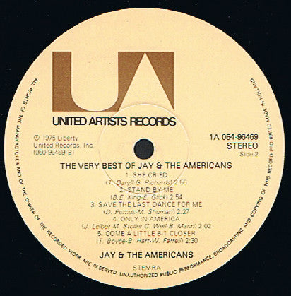 Jay & The Americans : The Very Best Of Jay & The Americans (LP, Comp, RE)