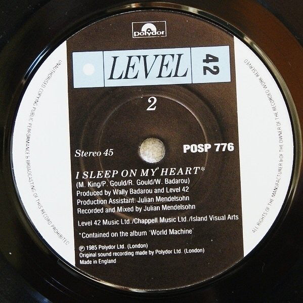 Level 42 : Leaving Me Now (7", Single, Pap)