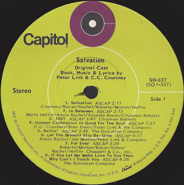 Peter Link & C. C. Courtney : David Black Presents Salvation The New Rock Musical (LP, Album)