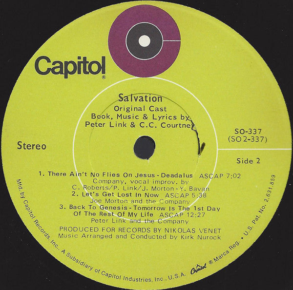 Peter Link & C. C. Courtney : David Black Presents Salvation The New Rock Musical (LP, Album)