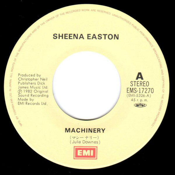 Sheena Easton : Machinery (7", Single)