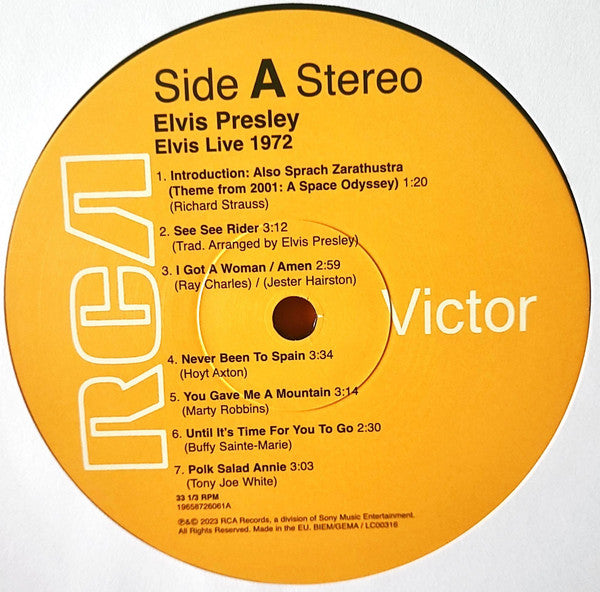 Elvis* : Elvis Live 1972 (2xLP)