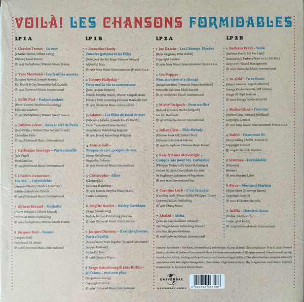 Various : Vic van de Reijt Présente Voilà! Les Chansons Formidables 2-Lp (2xLP, Comp)