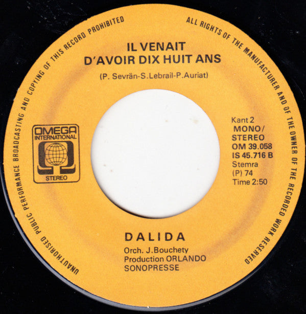 Dalida : Gigi L'Amoroso (Gigi L'Amour) (7", Single)