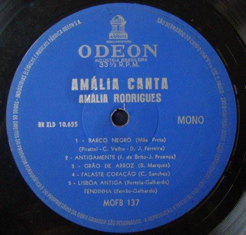 Amália Rodrigues : Amália Canta (LP, Mono)