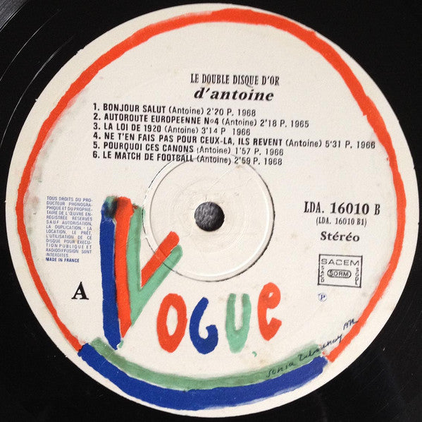 Antoine (2) : Le Double Disque D'or D'Antoine (2xLP, Comp, Gat)