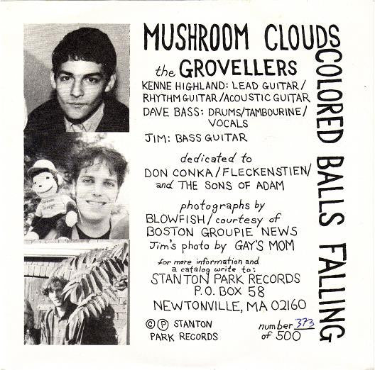 The Grovellers : Mushroom Clouds / Colored Balls Falling (7", Single, Ltd, Num)