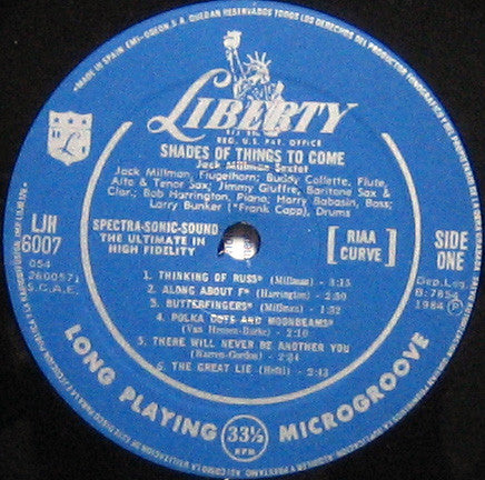 The Jack Millman Sextet : Shades Of Things To Come (LP, Album, RE)