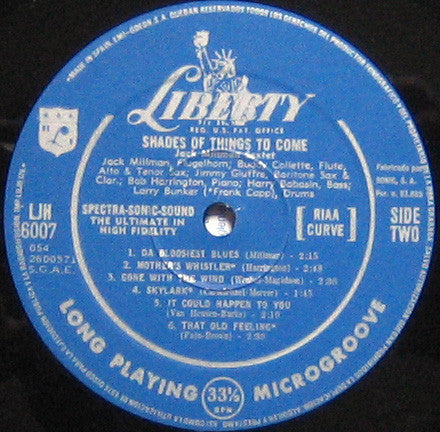 The Jack Millman Sextet : Shades Of Things To Come (LP, Album, RE)