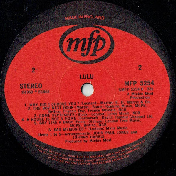 Lulu : The Most Of Lulu (Volume 2) (LP, Album, RE)