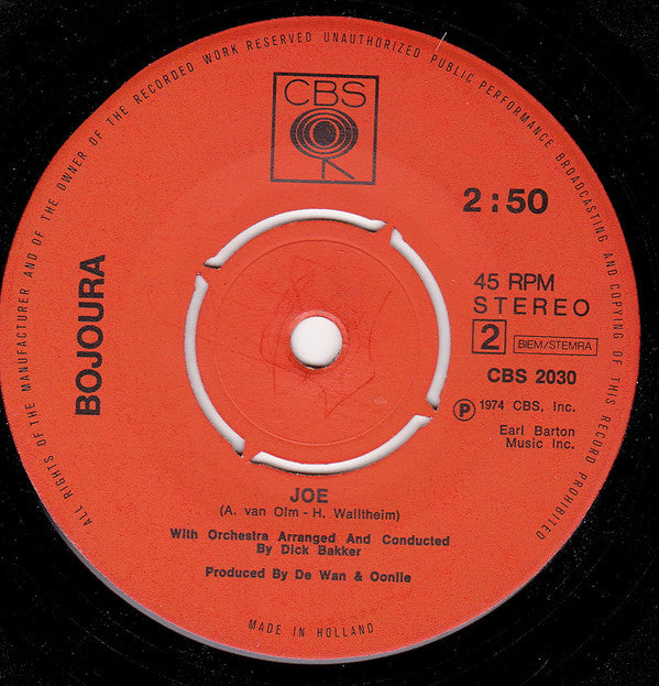 Bojoura : The Letter (7", Single)