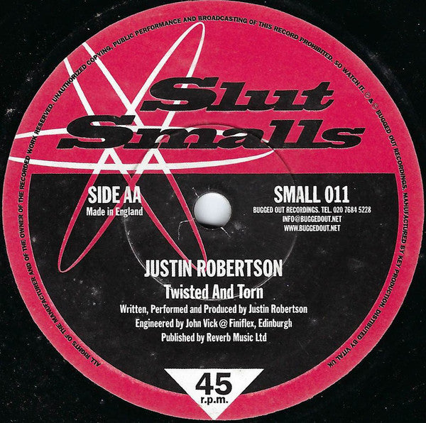 The Dirtbombs / Justin Robertson : She Played Me Like A Booger / Twisted And Torn (7", Single, Num)