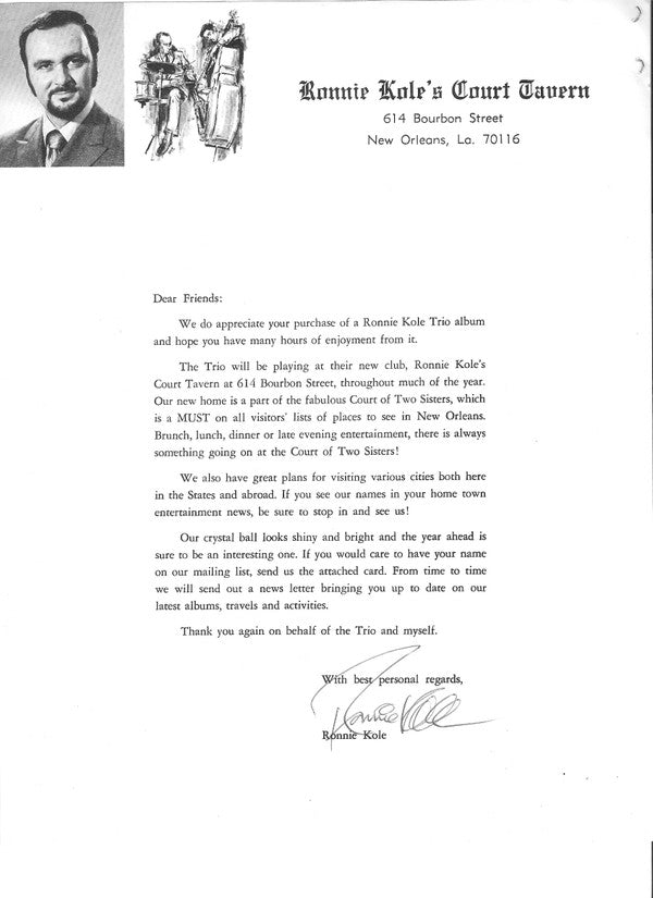 Ronnie Kole Trio : New Orleans' Newest Sound (LP, Album)