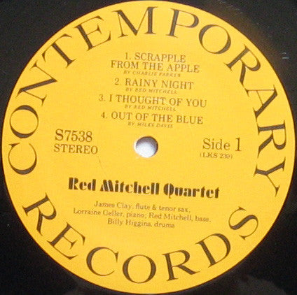Red Mitchell Quartet : Red Mitchell Quartet (LP, Album, RE)