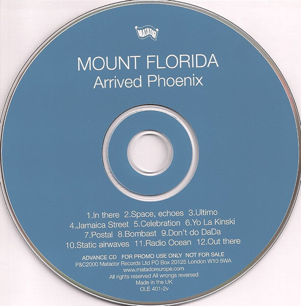 Mount Florida : Arrived Phoenix (CD, Album, Promo)