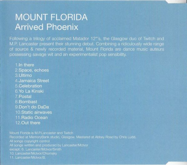Mount Florida : Arrived Phoenix (CD, Album, Promo)