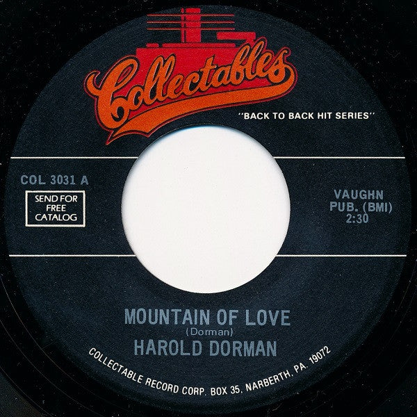 Harold Dorman / Robert Parker : Mountain Of Love / Barefootin' (7")