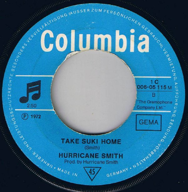 Hurricane Smith : Who Was It? (7", Single, Mono)